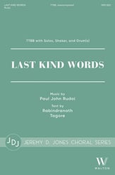 Last Kind Words TTBB choral sheet music cover